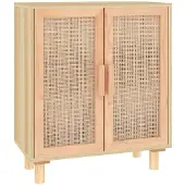 vidaXL Sideboard Marron 60x30x70 cm Pin massif et rotin naturel