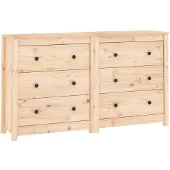 vidaXL Buffet 140x35x80 cm pin massif