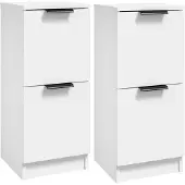 vidaXL Sideboards 2 pcs. Blanc 30x30x70 cm Bois composite
