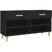 vidaXL Armoire à chaussures Noir 102x35x55 cm Bois d'ingénierie