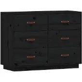 vidaXL Sideboard noir 100x40x75 cm pin massif