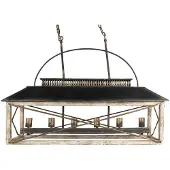 Clayre & Eef Lampe à suspendre 99x30x70 cm noir brun fer