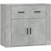 vidaXL Sideboard gris béton 80x33x70 cm bois composite