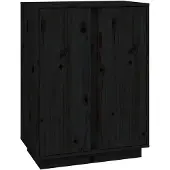 vidaXL Sideboard Noir 60x35x80 cm Pin massif