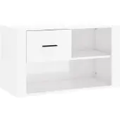 vidaXL Armoire à chaussure Blanc brillant 80x35x45 cm Bois ingénierie