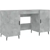 vidaXL Bureau gris béton 140x50x75 cm Bois composite