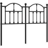 vidaXL Tête de lit de rechange en métal noir 120 cm