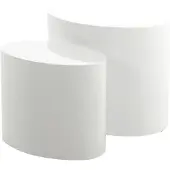 Ebuy24 Mica Table d'angle 2 pièces, blanc brillant.