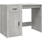 vidaXL Bureau gris béton 100x49x75 cm Bois composite