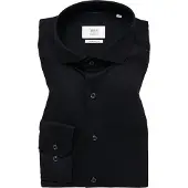 1863 by Eterna Soft Tailoring Modern Fit Chemise en jersey noir, Unicolore
