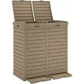 vidaXL Poubelle d'extérieur marron clair 78x41x86 cm Polypropylène