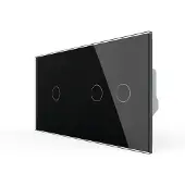 Livolo | Noir | 1 + 2 | ON / OFF | Exchange Switch Smart Home -