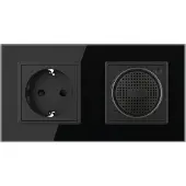 Livolo Haut-parleur Bluetooth | Bouchet mural noir | .nl