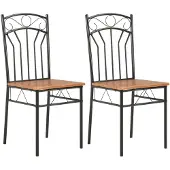 vidaXL Chaises de salle àmanger 2 pcs. Marron MDF