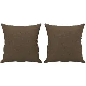 vidaXL Coussins décoratifs lot de 2 Marron 40x40 cm Tissu
