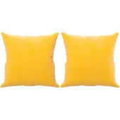 vidaXL Coussins décoratifs 2 pcs Jaune 40x40 cm Velours
