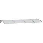 vidaXL Auvent de porte Gris 350x100 cm Polycarbonate