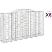 vidaXL Gabions 6 pcs voûtés 300x50x160/180 cm en fer