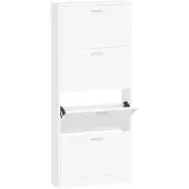 vidaXL Armoire à chaussures Blanc 59x17x150 cm Bois d'ingénierie