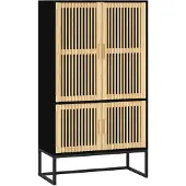 vidaXL Buffet haut noir 70x35x125 cm bois d'ingénierie