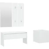 vidaXL Ensemble de meubles de couloir Blanc Bois d'ingénierie