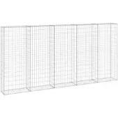 vidaXL Mur de gabions avec couverture Acier galvanisé 300x30x150 cm