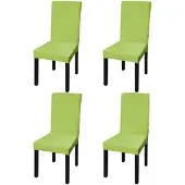 vidaXL Housse de chaise droite extensible 4 pcs vert