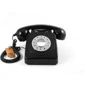 GPO 746 PUSH Noir - Téléphone fixe rétro bouton poussoir