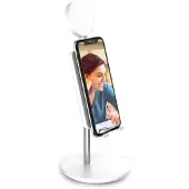 Mizco International Support pour smartphone Shine, Support pour smartphone, Blanc, Argent