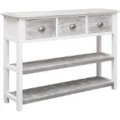 vidaXL Buffet gris antique 108x30x76 cm bois massif de paulownia