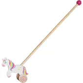 Goki Figurine en bois à pousser Licorne