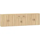vidaXL Sideboards 3 pcs. chêne Sonoma bois composite