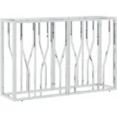 vidaXL Table console 110x30x70 cm acier inoxydable et verre