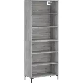vidaXL Highboard Gris Sonoma 69,5x32,5x180 cm Matériau dérivé du bois