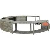 vidaXL Bordure de spa Gris Poly rotin