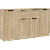 vidaXL Sideboards 3 pcs. chêne Sonoma bois composite