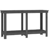 vidaXL Établi Gris 140x50x80 cm Pin massif