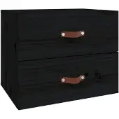 vidaXL Table de nuit murale noire 50x36x40 cm