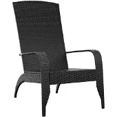 vidaXL Chaise de jardin Adirondack Noir Poly Rattan