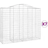 vidaXL Gabions 7 pcs voûtés 200x50x160/180 cm en fer