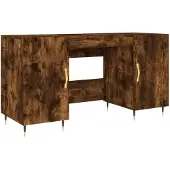 vidaXL Bureau chêne fumé 140x50x75 cm bois composite