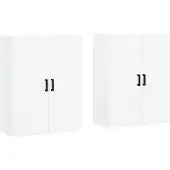 vidaXL Armoires murales 2 pcs. Blanc 69,5x34x90 cm