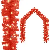 vidaXL Weihnachtsgirlande mit LED -Leuchten 5 m rot