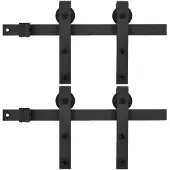 vidaXL Jeux de ferrures pour portes coulissantes 2 pcs. 200 cm acier noir