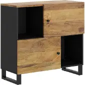 vidaXL Buffet avec 2 portes 80x33x75 cm bois massif mangue