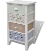 vidaXL Armoire 4 tiroirs style français bois