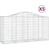 vidaXL Gabions 5 pcs voûtés 200x50x100/120 cm en fer