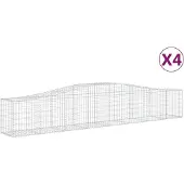 vidaXL Gabions 4 pcs voûtés 400x50x60/80 cm fer galvanisé