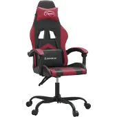 vidaXL Chaise de jeu noir et bordeaux similicuir