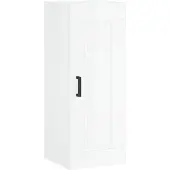 vidaXL Armoire murale blanc brillant 34,5x34x90 cm bois d'ingénierie